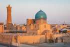 Bukhara, Uzbekistan, Central Asia. Dome and minaret of the Kalan Mosque in Bukhara. Art Print